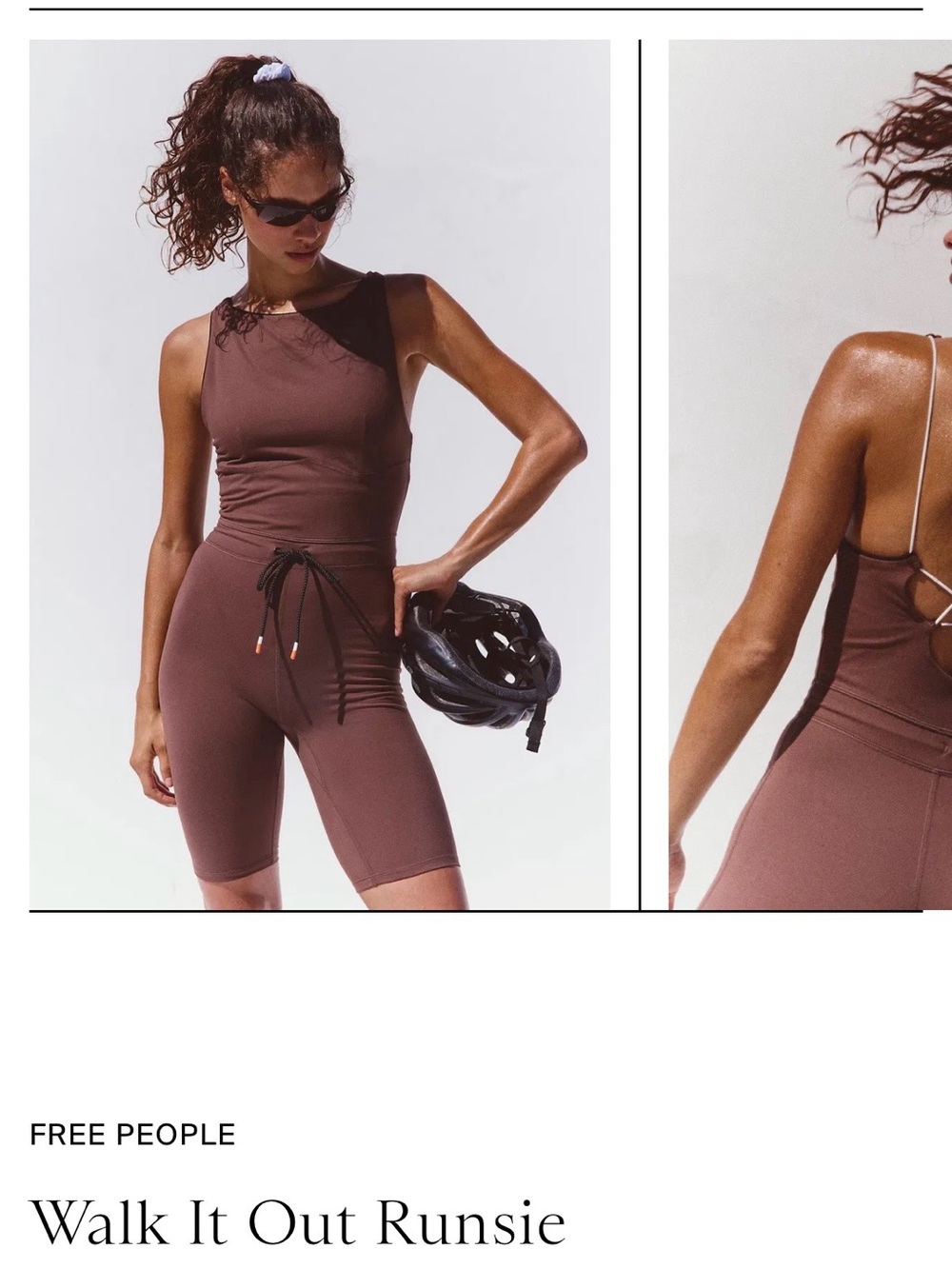 NWT Free People Brown Sleeveless Runsie Romper